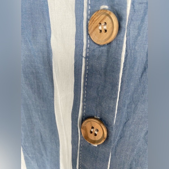 Show Me Your MuMu Yvette Blue and White Striped Romper - Picture 7 of 10